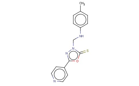 1,3,4-OXADIAZOLE-2(3H)-THIONE, 3-(((4-METHYLPHENYL)AMINO)METHYL)-5-(4-PYRIDINYL)-